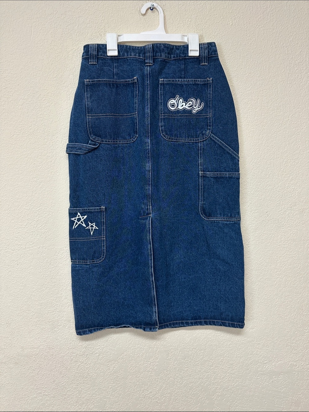 OBEY NWT OBEY Juniper Embroidered Denim Midi Skirt 28 - Picture 6 of 6
